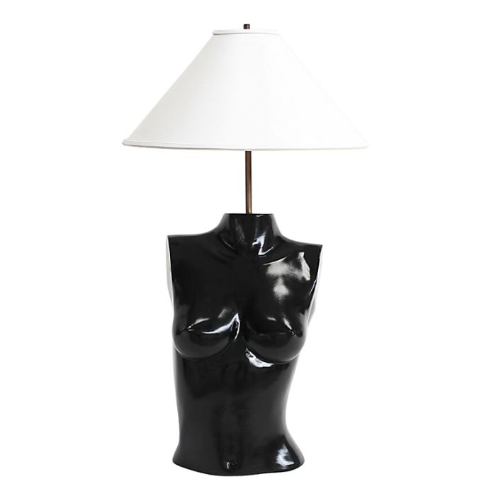 Lampe Oberkörper Weiblich schwarz lebensgroß Beleuchtung