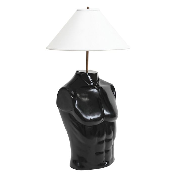 Lampe Oberkörper Männlich schwarz lebensgroß Beleuchtung