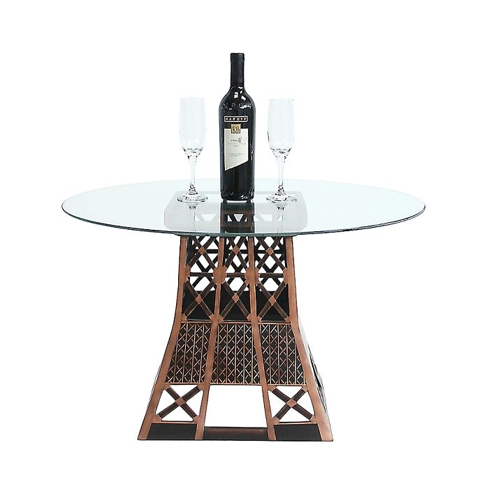 Eiffelturmstück Tisch mit Glasplatte verkleinert Tisch