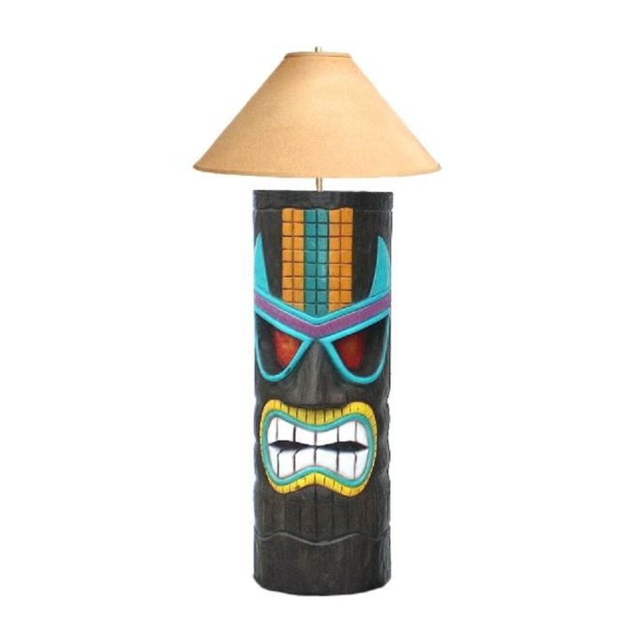 Tiki Masken Lampe 1 lebensgroß Beleuchtung