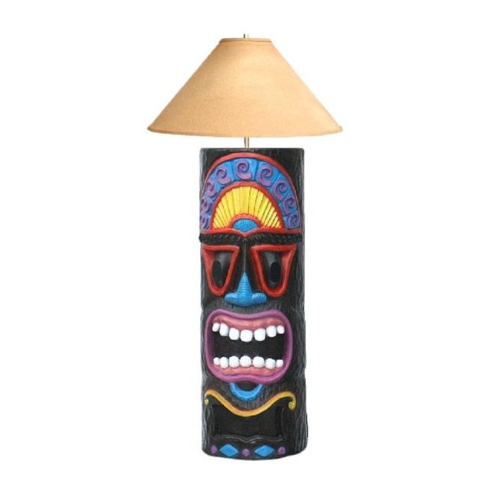 Tiki Masken Lampe 2 lebensgroß Beleuchtung