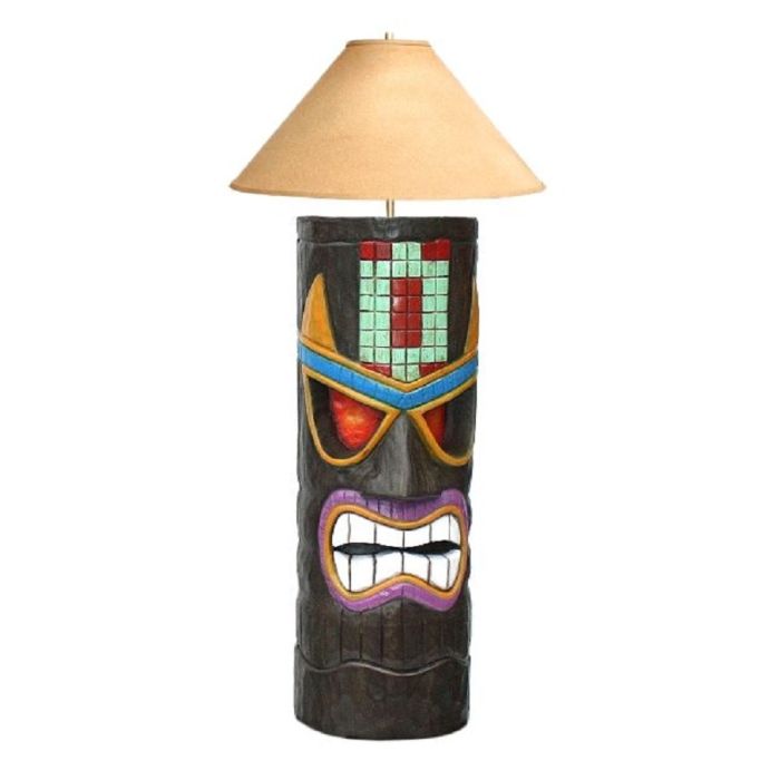 Tiki Masken Lampe 4 lebensgroß Beleuchtung