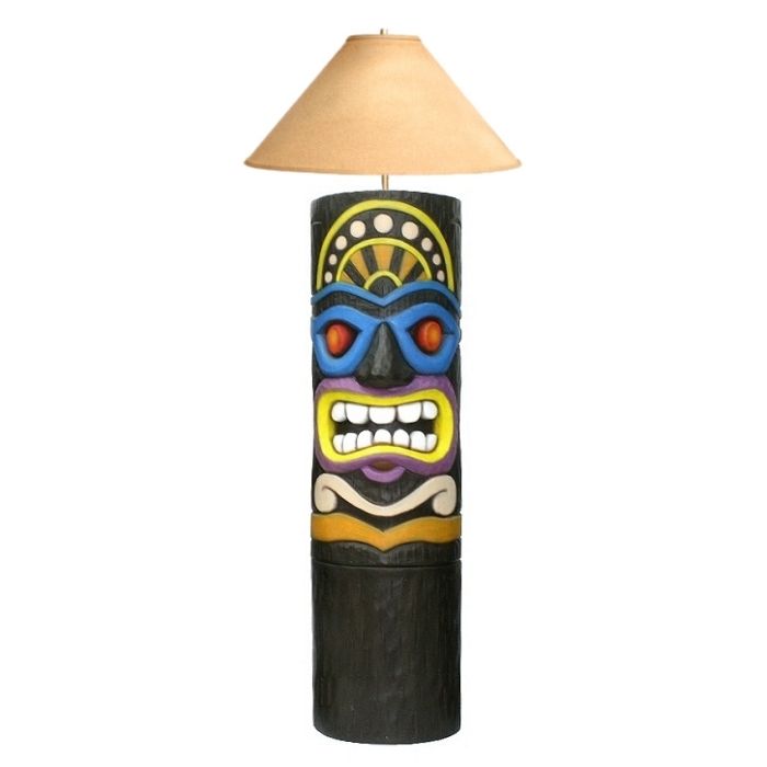 Tiki Masken Lampe 5 lebensgroß Beleuchtung