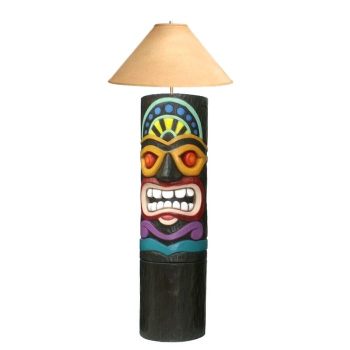 Tiki Masken Lampe 6 lebensgroß Beleuchtung