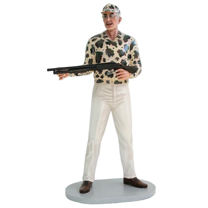 Jäger mit Waffe lebensgroß Deko- & Werbefigur