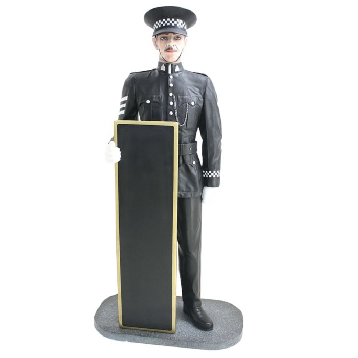 britischer Polizist Angebotstafel lebensgroß Deko- & Werbefigur