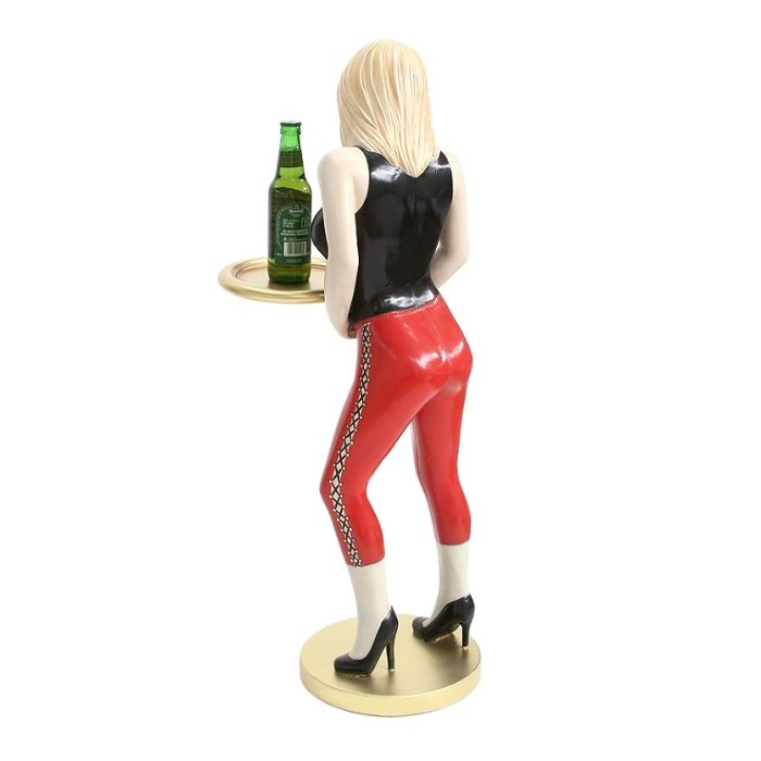 sexy Bedienung mit Tablett verkleinert Dekorationsfigur