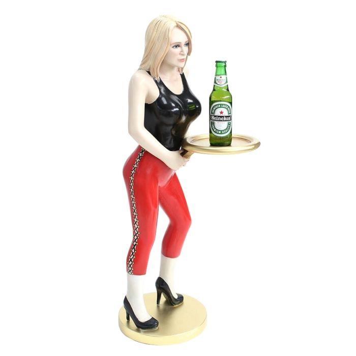 sexy Bedienung mit Tablett verkleinert Dekorationsfigur