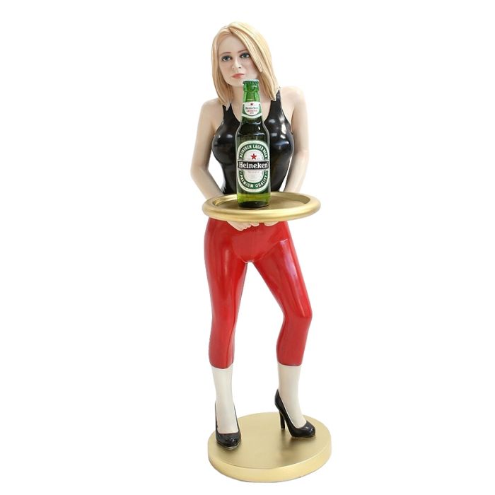 sexy Bedienung mit Tablett verkleinert Dekorationsfigur
