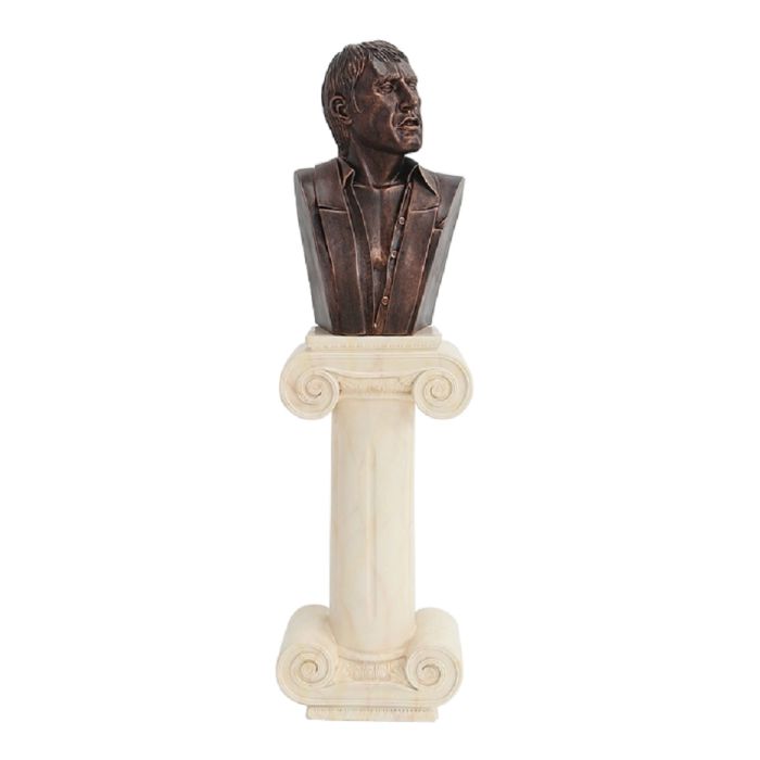 Gangster Al Pacino Scarface Büste Bronze auf Säule lebensgroß Dekorationsfigur