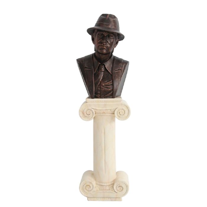 Elwood Blue Büste Bronze auf Säule lebensgroß Dekorationsfigur