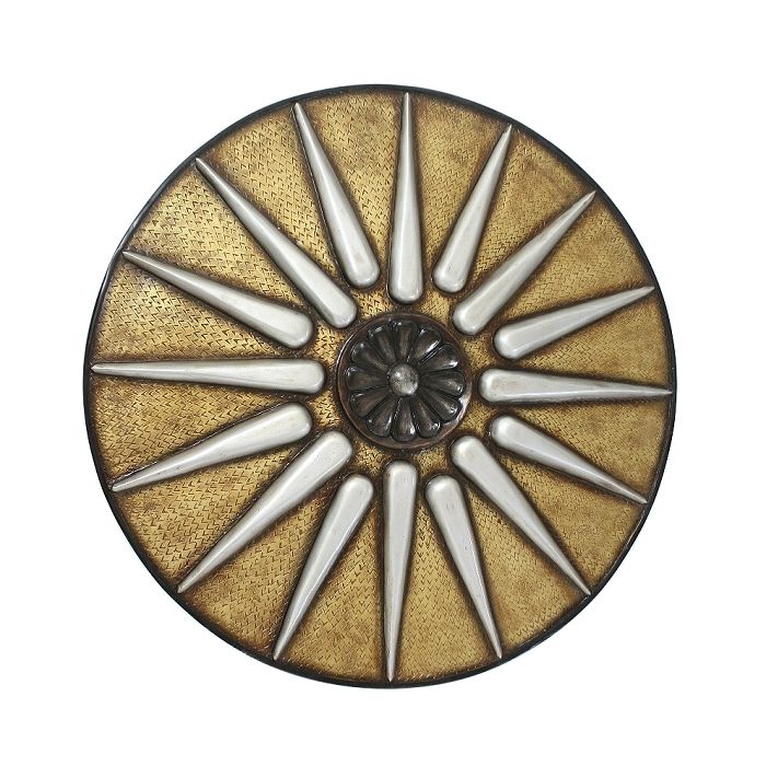 Antikes Mittelalterliches Schild Gold Weiß lebensgroß Diverse Dekoelemente