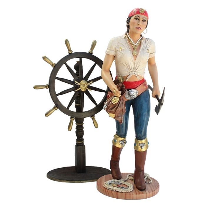 Piratenfrau mit Steuer lebensgroß Deko- & Werbefigur