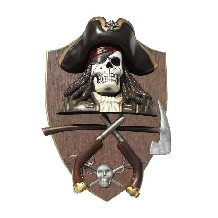 Piratenskelett mit Pistolen und Axt Wanddeko lebensgroß Diverse Dekoelemente