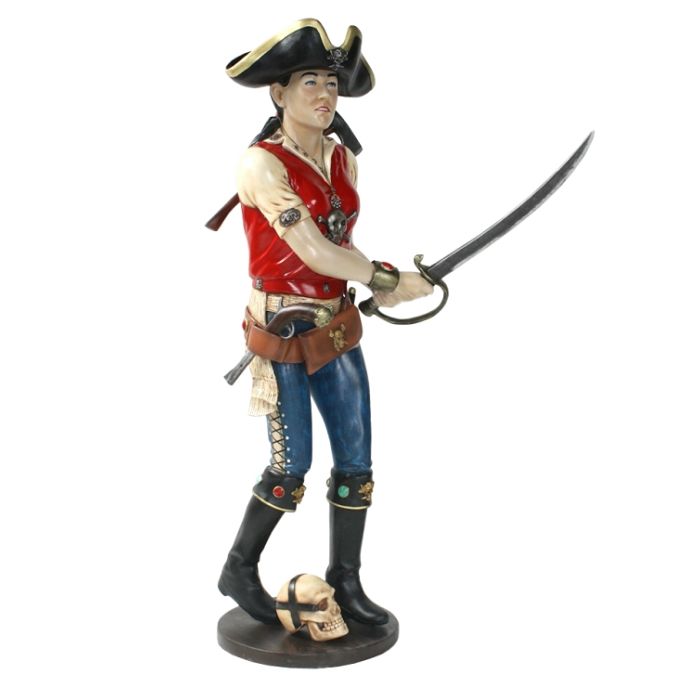 Piratenfrau mit Schwert und Axt lebensgroß Deko- & Werbefigur