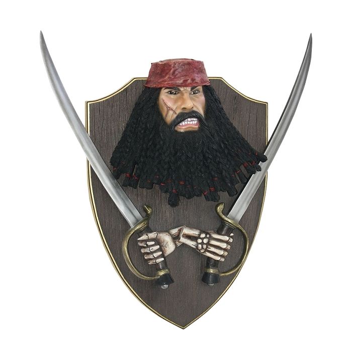 Pirat Blackbeard mit Schwertern Wanddeko lebensgroß Diverse Dekoelemente