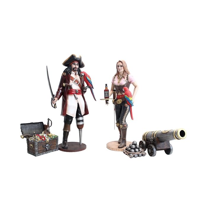 Captain Hook und Piratenfrau  lebensgroß Deko- & Werbefigur