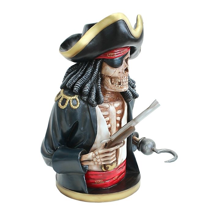 Piratenskelett Oberkörper schwarz lebensgroß Dekoköpfe & Büsten