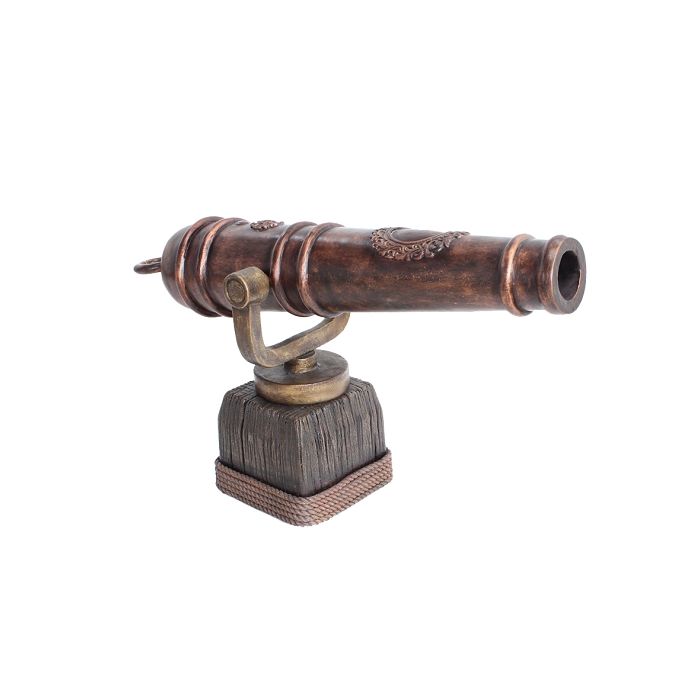 Kanone Bronze auf Holzständer lebensgroß Dekorationsfigur