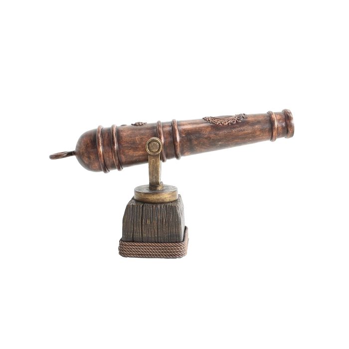 Kanone Bronze auf Holzständer lebensgroß Dekorationsfigur