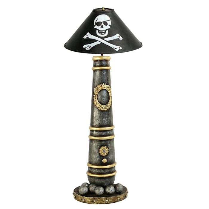Kanonenlampe mit Piraten Lampenschirm groß lebensgroß Beleuchtung