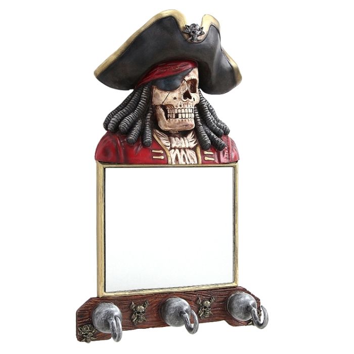 Piratenskelett Spiegel und Garderobe lebensgroß Garderobe