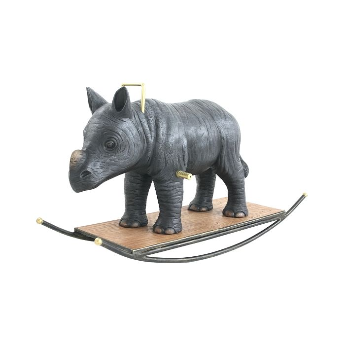 Nashorn Schaukel lebensgroß Schaukelfunktion