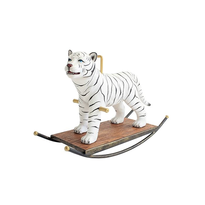 Weißer Tiger Schaukel lebensgroß Schaukelfunktion