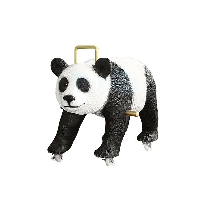Pandabär auf Rädern Kinderspielzeug lebensgroß Schaukelfunktion