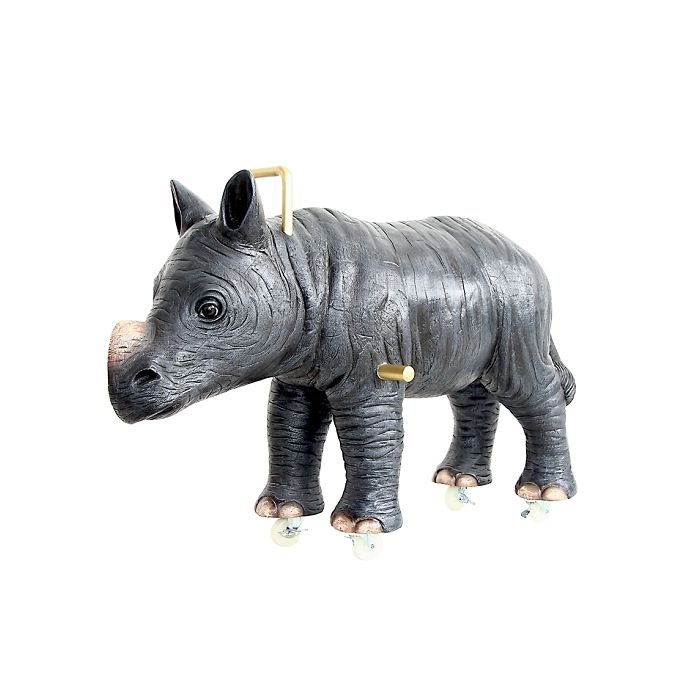 Nashorn auf Rädern Kinderspielzeug lebensgroß Schaukelfunktion