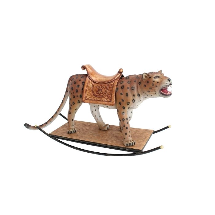Leopard mit Sattel Schaukel lebensgroß Schaukelfunktion