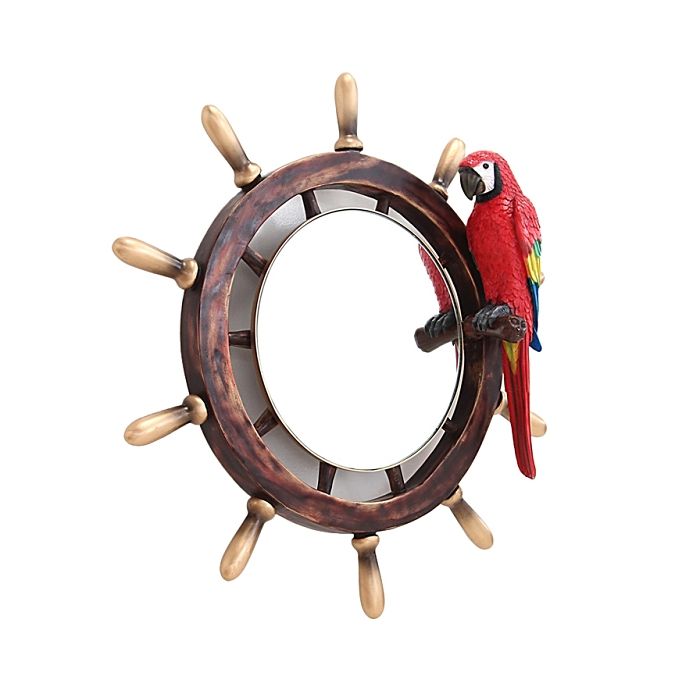 Schiffssteuer Spiegel mit Papagei lebensgroß Spiegel