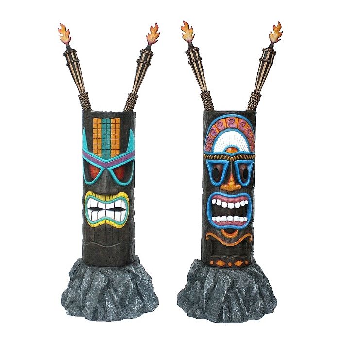 Tiki Maske auf Stein 1 lebensgroß Deko- & Werbefigur