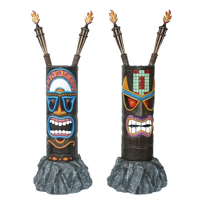 Tiki Maske auf Stein 3 lebensgroß Deko- & Werbefigur