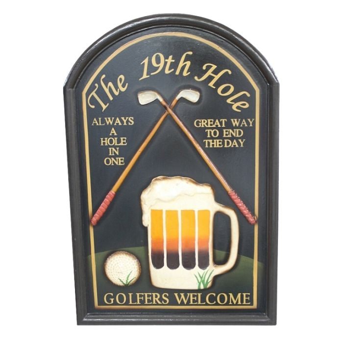 Golf 19th Hole Schild lebensgroß Schild