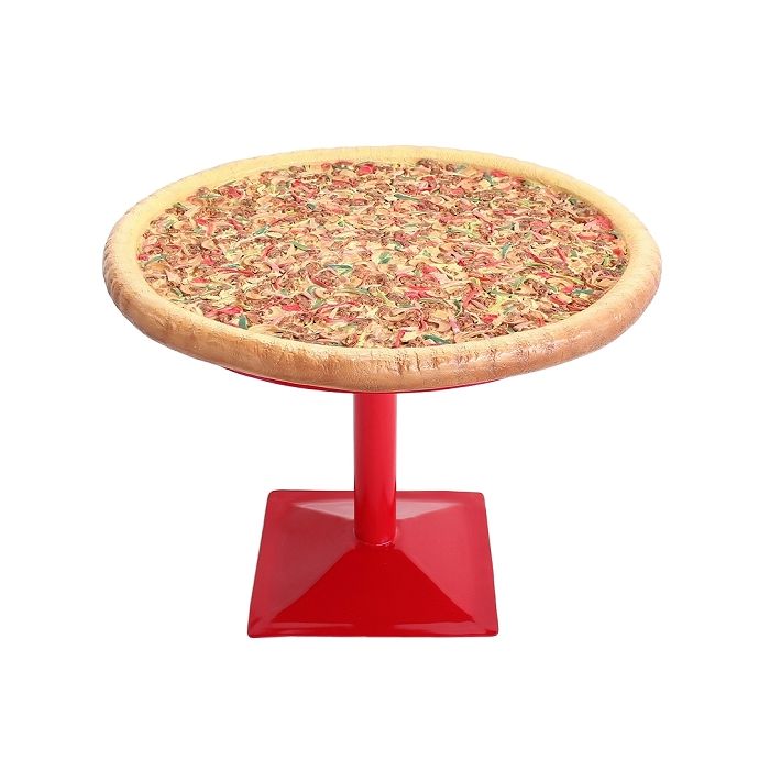 Pizzatisch mit abnehmbarer Glasplatte vergrößert Tisch
