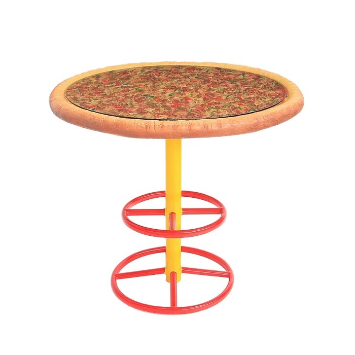 Pizzatisch mit Glasplatte vergrößert Tisch