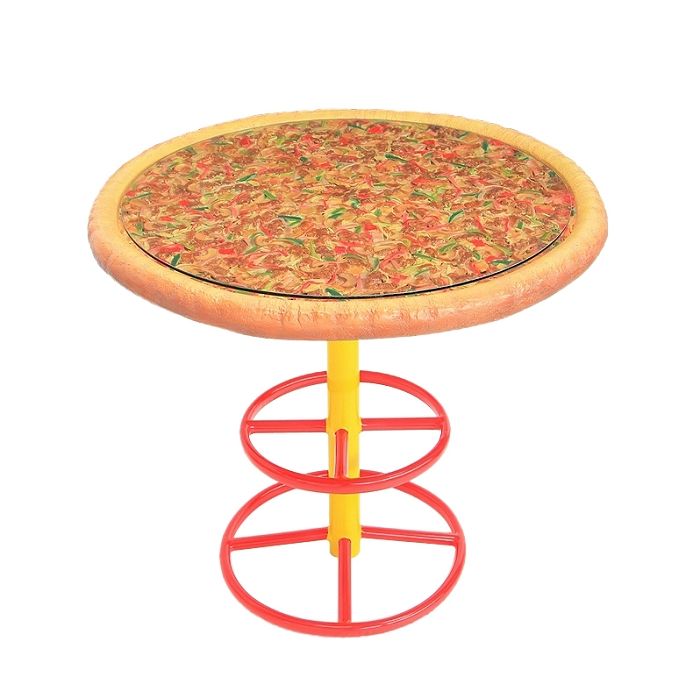 Pizzatisch mit Glasplatte vergrößert Tisch