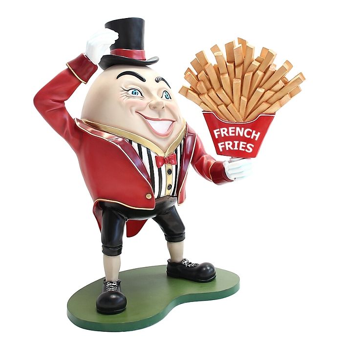 Humpty Dumpty Hut auf mit Pommes lebensgroß Deko- & Werbefigur