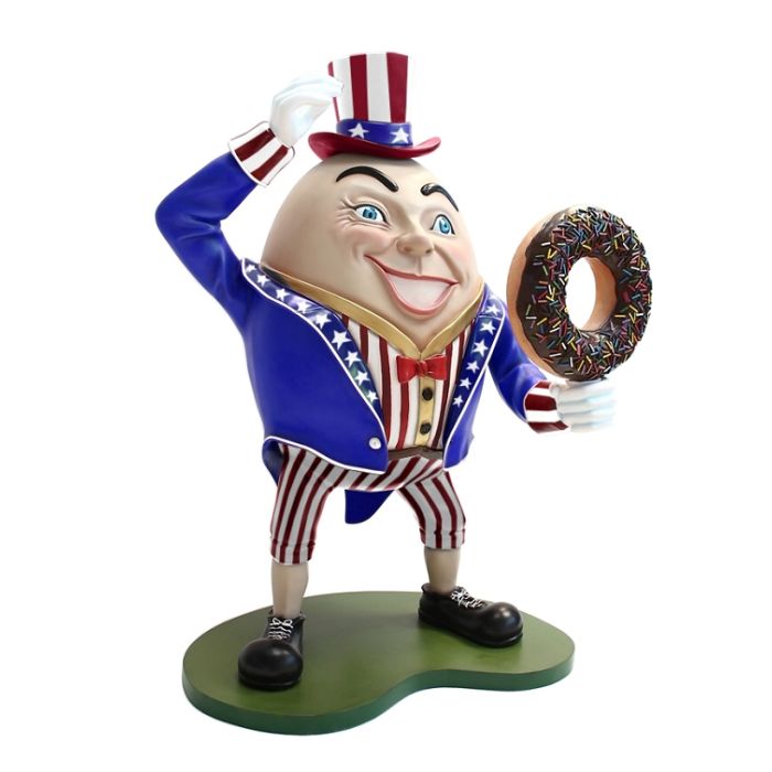 Humpty Dumpty Amerika Hut auf mit Donut lebensgroß Deko- & Werbefigur