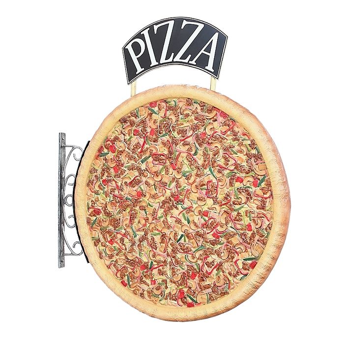 Ganze Pizza Zweiseitig mit Pizzaschild für Wand vergrößert Schild