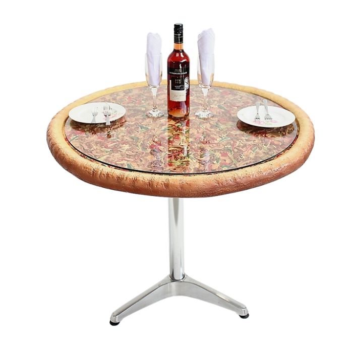 Pizzatisch auf Metallständer  vergrößert Tisch
