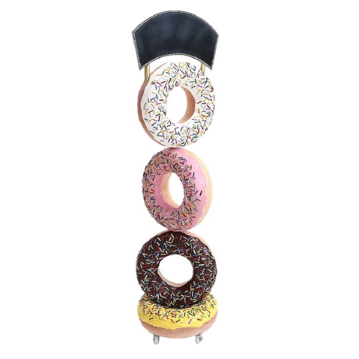 Donuts mit Angebotsschild vergrößert Angebotstafel