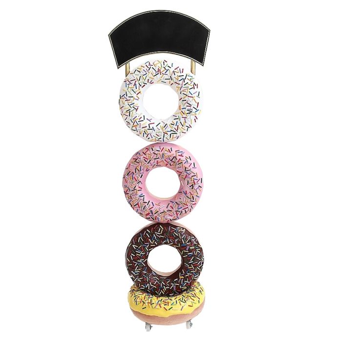 Donuts mit Angebotsschild vergrößert Angebotstafel