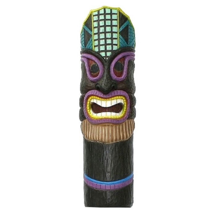 Lila Tiki Maske für Wand  lebensgroß Dekorationsfigur