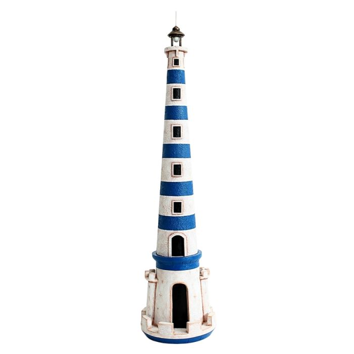 Leuchtturm blau weiß verkleinert Dekorationsfigur