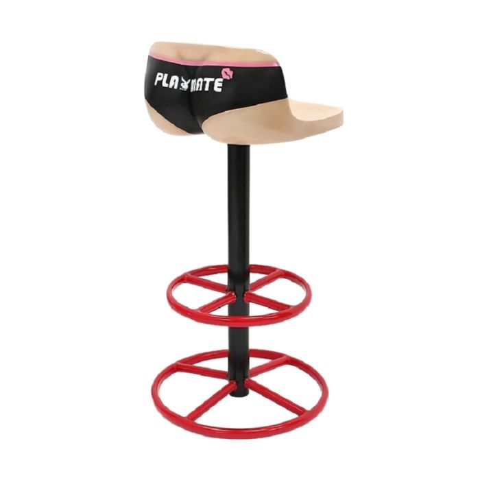 Playmate Unterwäsche Schwarz Barhocker lebensgroß Sitzmöglichkeit