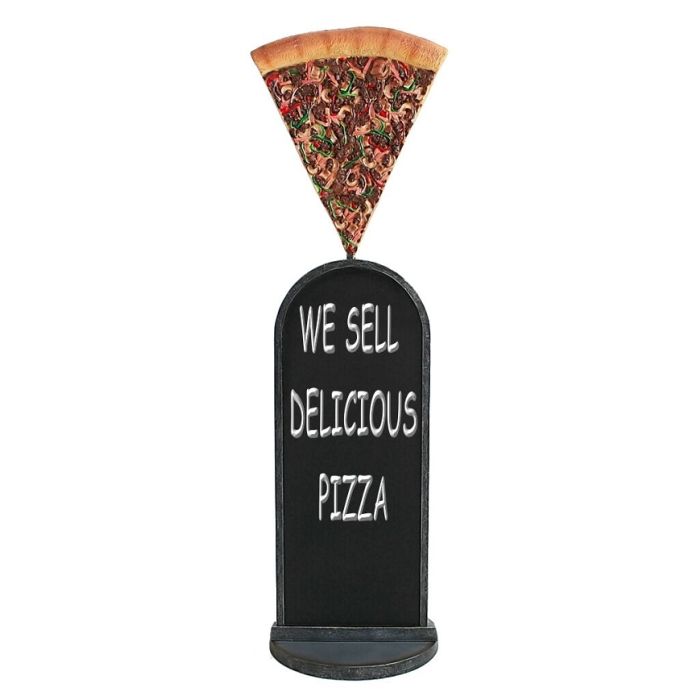 Pizzastück Angebotstafel vergrößert Schild