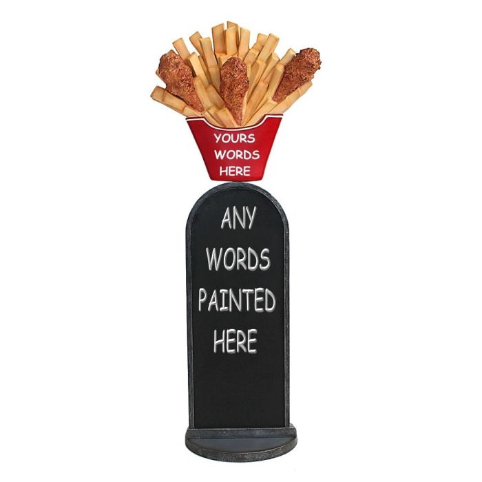 Hühnchen und Pommes Angebotstafel vergrößert Schild
