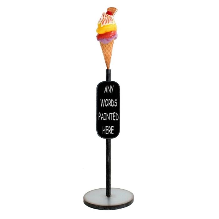 Eis mit Waffel Angebotsschild auf Ständer vergrößert Angebotstafel